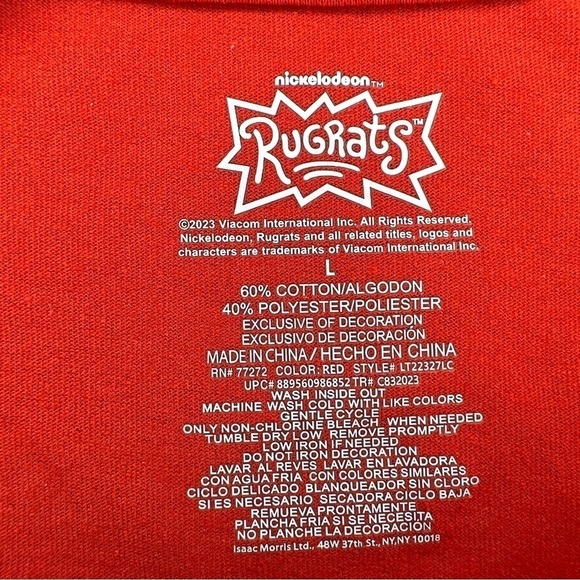 NEW RUGRATS NICKELODEON RED TEE SHORT SLEEVE TSHIRT LARGE JUNIORS - Picture 4 of 6
